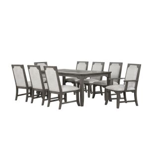 New Classic 40-D1605-D6C New Classic 40-D1605-D6C Lisbon - 7 Piece Dining Room Set (Rectangle Dining Table With 4 Chairs & 2 Arms Chairs) - Dark Gray / Gray