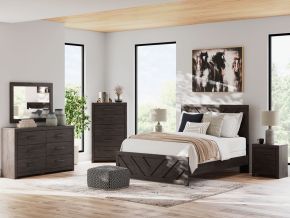 Signature Design by Ashley® B3789/31/36/46/71/96 Prendonea - 5 Pc. - Dresser, Mirror, Chest, Queen Panel Bed - Charcoal
