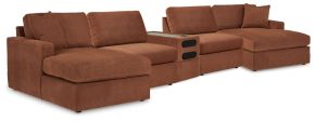 Signature Design by Ashley® 92102S70 Modmax - 5 Piece Double Chaise Sectional With Audio Console - Spice
