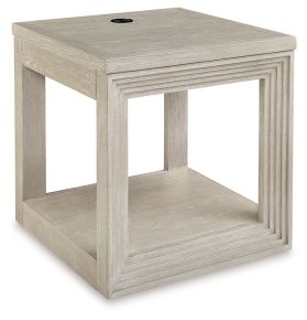 Ashley Furniture T791-2 Marxhart - Square End Table - Bisque