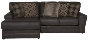 Jackson 4378/42/75-09 Jackson 4378/42/75-09 Denali - 2 Piece Italian Leather Match Sofa Chaise With Left Side Facing Chaise - Chocolate