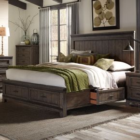 Liberty Furniture 759-BR-Q2S Thornwood Hills - Queen Two Sided Storage Bed - Dark Brown