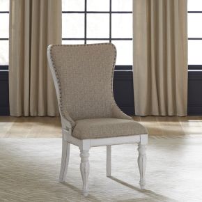 Liberty Furniture 244-C6501S Magnolia Manor - Upholstered Wing Back Side Chair (RTA) - White