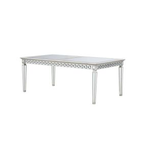 ACME 66155 Varian - 78" Dining Table - Mirrored & Antique Platinum