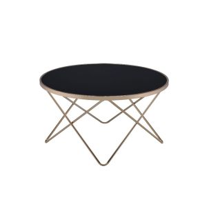ACME 81830 Valora - Coffee Table - Black Glass & Champagne