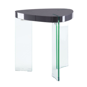 ACME 84917 Noland - End Table - Gray High Gloss & Clear Glass