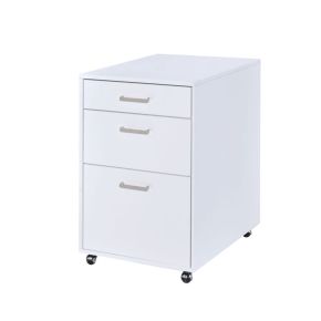 ACME 92454 Coleen - File Cabinet - White High Gloss & Chrome