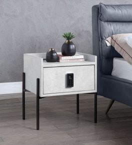 ACME BD00557 Metis - Nightstand - Vintage White Top Grain Leather