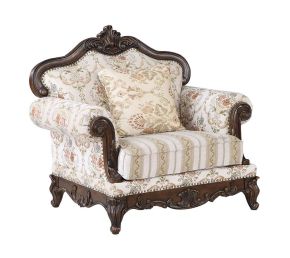 ACME LV01275 Nayla - Chair - Pattern Fabric & Walnut Finish