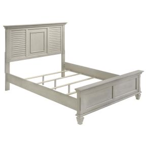 CoasterEssence 205331Q Franco - Wood Queen Panel Bed - Distressed White