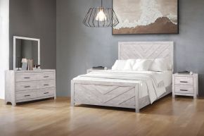 New Classic 00-3314-35N Biscayne - 5/0 Queen 5 Piece Bedroom Set (Bed & Dresser & Mirror & 2 Nightstands) - Gray