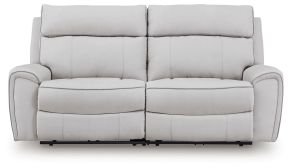 Signature Design by Ashley® PC98802S21 Social Pointe - 2-Piece Power Reclining Loveseat - Pearl / Ash