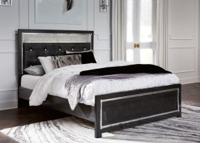 Signature Design by Ashley® B1420/157/54/96 Kaydell - Black - Queen Upholstered Glitter Panel Bed