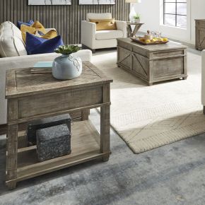 Liberty Furniture 172-OT-3PCS Parkland Falls - 3 Piece Table Set - Weathered Taupe
