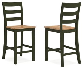 Signature Design by Ashley® D401-124 Gesthaven - Barstool (Set of 2) - Natural / Green