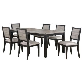 Coaster Fine Furniture 121221-S7 Elodie - 7 Piece Rectangular Extension Leaf Dining Set - Black