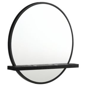 Coaster Fine Furniture 224338 Arini - Round Vanity Wall Mirror With Shelf - Black