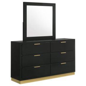 Coaster Fine Furniture 224783M Caraway - 6-Drawer Dresser With Mirror - Black