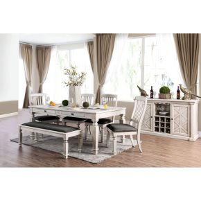 Furniture of America CM3089T Georgia - Dining Table - Antique White / Gray