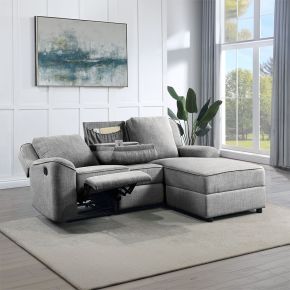 ACME LV02567 Destiny - Motion Sectional Sofa - Gray Linen
