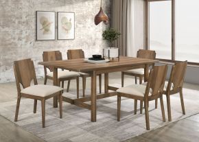 Coaster Fine Furniture 108571-S7 Crestmore - 7 Piece Rectangular Dining Table Set - Walnut