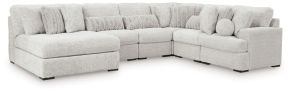 Ashley Furniture PC59106S8 Cuddle Plush - 6-Piece Sectional With Armless Chaise And RAF Corner Chair - Arctic