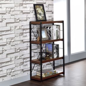 ACME 92399 Bob - Bookshelf - Weathered Oak & Black