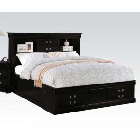 ACME 24390Q Louis Philippe III - Queen Bed - Black - 48"