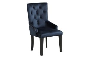 ACME DN00592 Varian II - Side Chair - Dark Navy Velvet & Black
