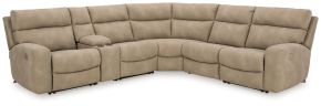 Signature Design by Ashley® 61004S7 Next-Gen Durapella - 6-Piece Power Reclining Sectional With Storage Console - Sand