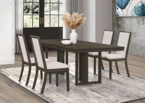 Coaster Fine Furniture 107961-S5 Kelly - 5 Piece Rectangular Dining Table Set - Dark Gray