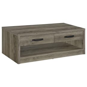 Coaster Fine Furniture 707728 Felix - 2-Drawer Engineered Wood Coffee Table - Gray Driftwood