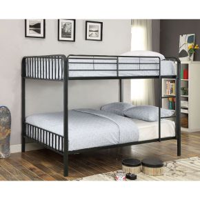 Furniture of America CM-BK928FF-BED Clement - Metal Full Over Full Bunk Bed - Black