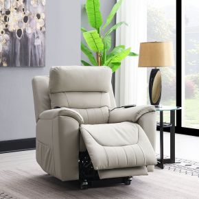 ACME LV04273 Marsha - Power Recliner With Lift & Massage - Light Gray Leather