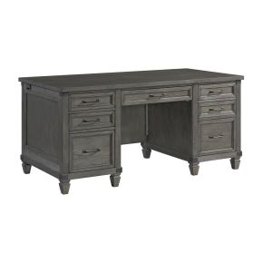 Intercon FR-HO-6631ED-PEW-C Foundry - Executive Desk - Brushed Pewter