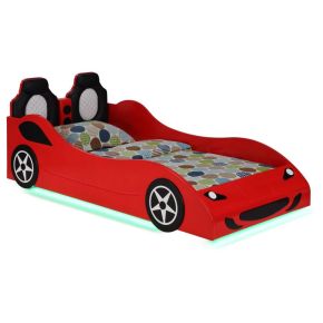 Coaster Fine Furniture 400479-SM Cruiser - Wood Twin LED Race Car Bed And 7" Mattress - Red