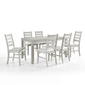 New Classic 40-D1652-D6C New Classic 40-D1652-D6C Pascal - Rectangle Dining Table With 6 Chairs - Driftwood