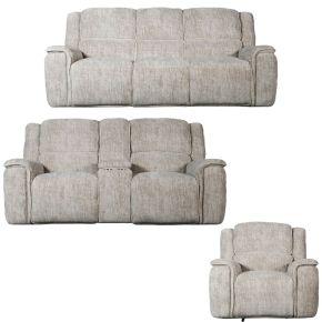 Liberty Furniture 7025PF-UPH-SOLOREC Clayton - Sofa With Loveseat & Recliner - Galactic Parchment