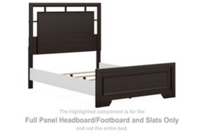 Signature Design by Ashley® B441-87 Covetown - Full Panel Headboard/Footboard and Slats - Dark Brown