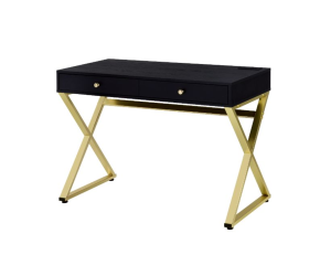 ACME 93050 Coleen - Desk - Black & Brass Finish