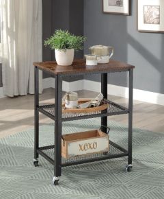 ACME 97884 Taurus - Accent Table - Rustic Oak & Black Finish - 30"