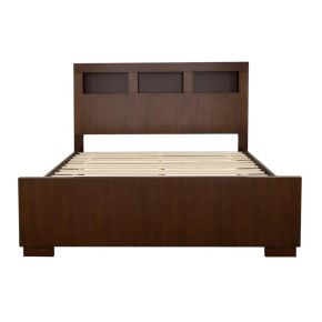CoasterEssence 200719Q Jessica - Wood Queen LED Storage Bookcase Bed - Cappuccino