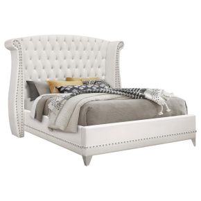 CoasterEveryday 300843KW Barzini - Upholstered California King Wingback Bed - White