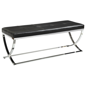 CoasterEssence 501156 Walton - Leatherette Upholstered Tufted Accent Bench - Black