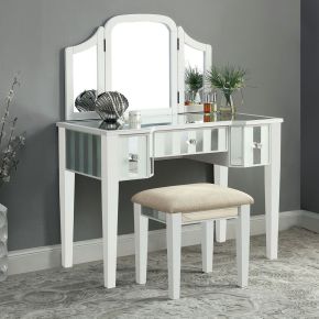 Furniture of America CM-DK6361WH-UPS3 Cyndi - Vanity With Stool - White