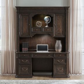 Liberty Furniture 765-HO121 Providence Park - Jr Executive Credenza Hutch - Chateau Brown