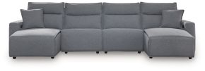 Ashley Furniture 65906S11 Ashley Furniture 65906S11 Modmax II - 4-Piece Power Reclining Sectional With Double Chaise - Salt And Pepper