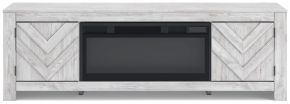 Ashley Furniture W3788W1 Ashley Furniture W3788W1 Cayboni - 71" TV Stand With Electric Fireplace - Whitewash