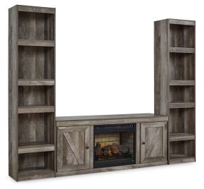 Signature Design by Ashley® EW0440W10 Wynnlow - 3-Piece Entertainment Center With Electric Fireplace - Gray