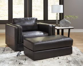 Signature Design by Ashley® 57405/23/14 Amiata - Onyx - 2 Pc. - Chair And A Half, Ottoman